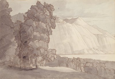 Maisema (Genevejärvi) (kynä ja muste ja pese paperille) tekijältä Francis Towne