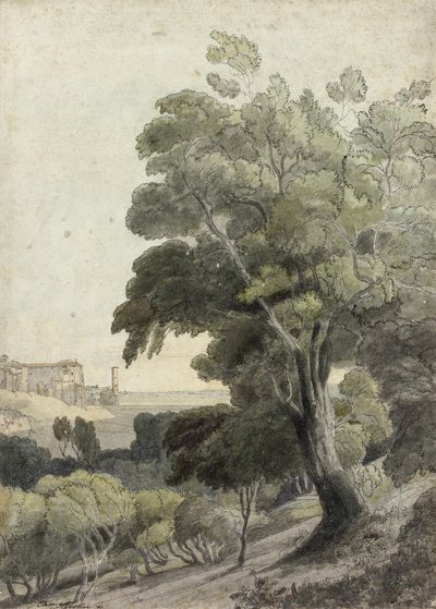 Tivoli, Showing Rooma in the Distance, n. 1781 tekijältä Francis Towne