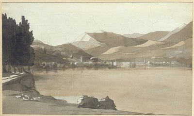 Luganon kaupunki, Sveitsi, 1781 tekijältä Francis Towne