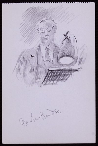 Martin Hardien muotokuva, n. 1931 (kynä paperille) tekijältä Francis Wilfred Lawson