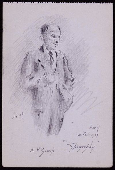 R Percy Gossopin muotokuva tekijältä Francis Wilfred Lawson