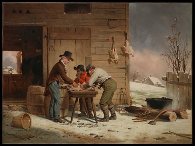 Jouluun valmistautuminen (kalkkunan kyniminen) tekijältä Francis William Edmonds