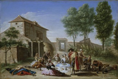 Snack in the Field, n. 1784-5 (öljy kankaalle) tekijältä Francisco Bayeu y Subias
