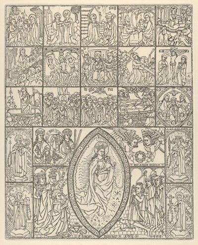 Viisitoista mysteeriä ja Rosaryn neitsyt Moderni vaikutelma, 1488. tekijältä Francisco Doménech