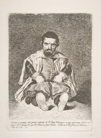 Kääpiö, joka tunnetaan nimellä El Primo Diego Velázquezin mukaan, 1778. tekijältä Francisco de Goya