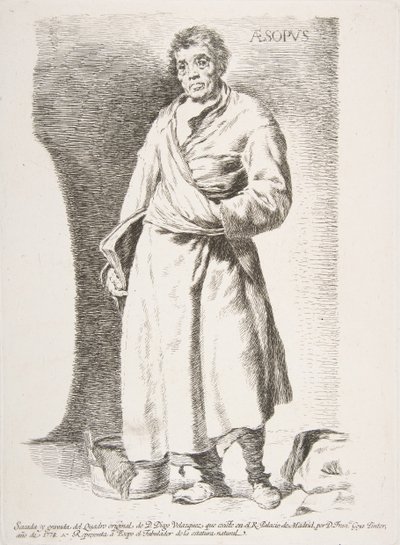 Aesop Aesopus, Etchingsistä Velazquezin jälkeen, 1778. tekijältä Francisco de Goya