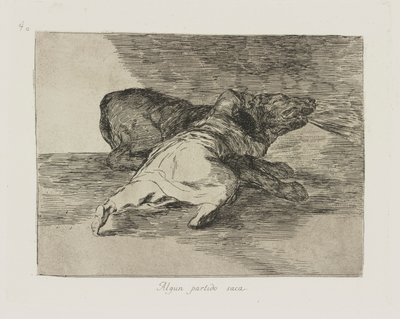 Jotkut puolueet vievät pois. (Hän saa jotain irti.), pl. 40 sarjasta The Disasters of War tekijältä Francisco de Goya
