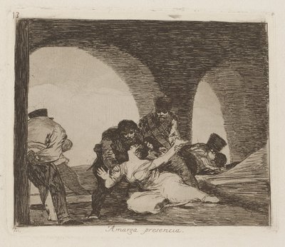 Karvas läsnäolo (Bitter to Be Present), pl. 13 sarjasta The Disasters of War tekijältä Francisco de Goya