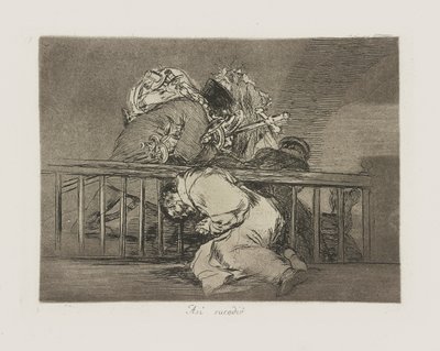 Kuten? onnistui?. (Näin se tapahtui.), pl. 47 sarjasta Los desastres de la guerra (Sodan katastrofit) tekijältä Francisco de Goya