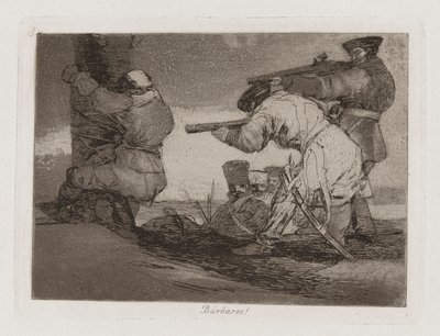 Barbaarit! (Barbaarit!), levy 38 julkaisusta The Disasters of War tekijältä Francisco de Goya