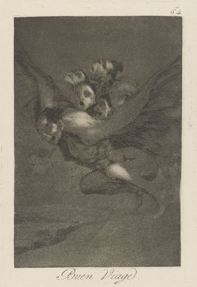 Hyvää matkaa. (Bon Voyage.), pl. 64 sarjasta The whims tekijältä Francisco de Goya