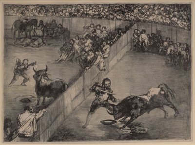 Härkätaistelu jaetussa kehässä tekijältä Francisco de Goya