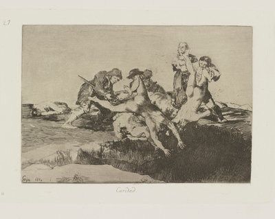 Hyväntekeväisyys. (hyväntekeväisyys.), pl. 27 sarjasta The Disasters of War tekijältä Francisco de Goya