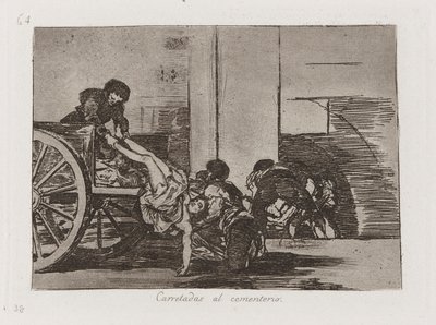 Kärryt hautausmaalle, levy 64 julkaisusta The Disasters of War tekijältä Francisco de Goya