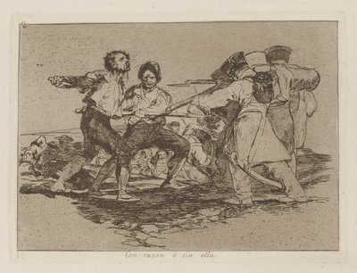 Syyllä? ilman häntä (Oikein tai väärin), pl. 2 sarjasta The Disasters of War tekijältä Francisco de Goya