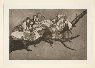 Disparate ridiculo (Ridiculous Folly), pl. 3 sarjasta Los proverbios tekijältä Francisco de Goya