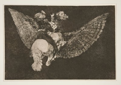 Disparate volante (Flying Folly), pl. 5 sarjasta Los proverbios tekijältä Francisco de Goya