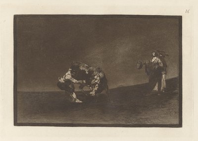 Hän itse heittää härän Madridin aukiolle (Sama mies heittää härän kehään Madridissa), levy 16 La tauromaquiasta tekijältä Francisco de Goya