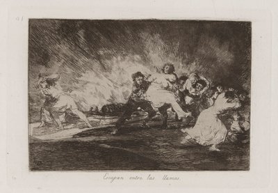 He pakenevat liekkien läpi, levy 41 julkaisusta The Disasters of War tekijältä Francisco de Goya