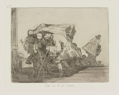 Tämä ei ole vähempää. (Tämä ei ole vähemmän niin), pl. 67 sarjasta The Disasters of War tekijältä Francisco de Goya