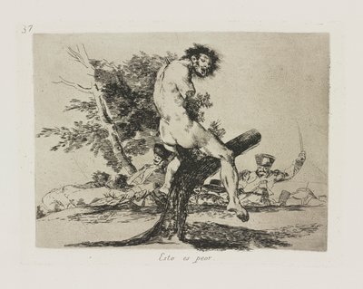 Tämä on pahempaa. (Tämä on pahempaa), pl. 37 sarjasta The Disasters of War tekijältä Francisco de Goya