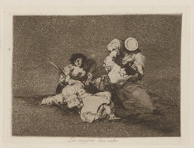 Las mugeres da valor (Naiset antavat rohkeutta), pl. 4 sarjasta The Disasters of War tekijältä Francisco de Goya