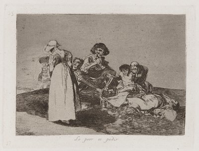 Pahinta on kerjääminen (Pahinta on kerjääminen), levy 55 julkaisusta The Disasters of War tekijältä Francisco de Goya