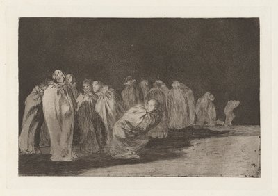 Los ensacados (The Men in Sacks), joka tunnetaan myös nimellä So el sayal, hay al (Säkkikankaan alla on jotain), sarjasta Los disparates (Los proverbios) tekijältä Francisco de Goya