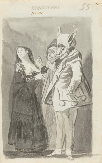 Mascaras crueles (Cruel Masks) [recto] tekijältä Francisco de Goya