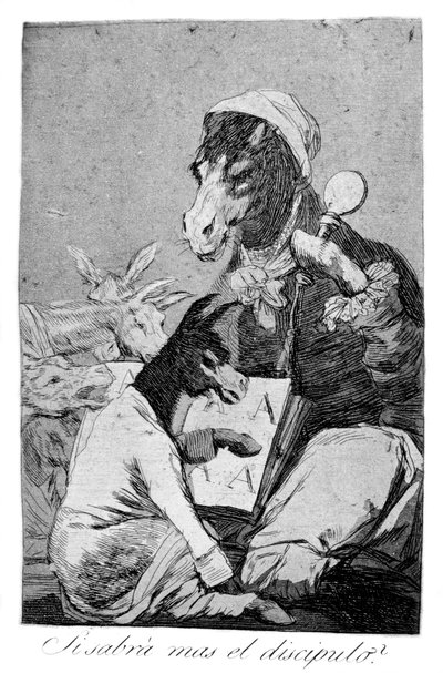 Eikö oppilas tiedä enemmän, 1799 tekijältä Francisco de Goya