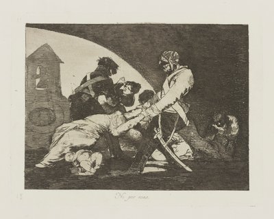 Ei edes niille. (Älä tee näitäkään.), pl. 11 sarjasta The Disasters of War tekijältä Francisco de Goya