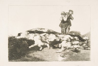 Levy 18 julkaisusta The Disasters of War Los Desastres de la Guerra: Hauta heidät ja ole hiljaa..., 1810. tekijältä Francisco de Goya