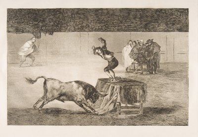Tauromaquian levy 19: Toinen hänen hulluutensa samassa kehässä., 1816. tekijältä Francisco de Goya