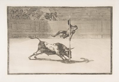 Tauromaquian levy 20: Juanito Apiñanin ketteryys ja rohkeus [kehässä]..., 1816. tekijältä Francisco de Goya
