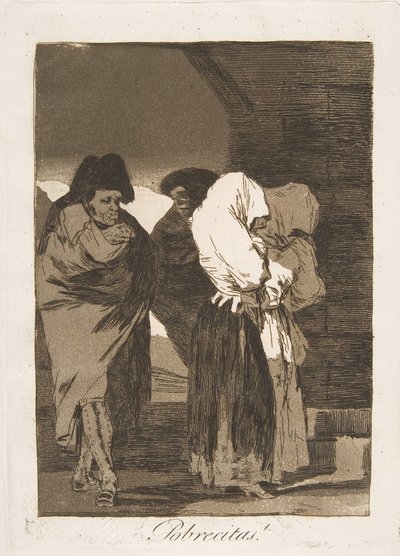 Levy 22 Los Caprichosista: Pienet tytöt! Pobrecitas!, 1799. tekijältä Francisco de Goya