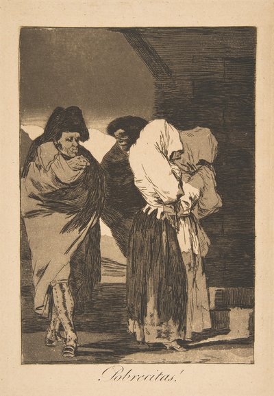 Levy 22 Los Caprichosista: Pienet tytöt! Probrecitas!, 1799, kuolemanjälkeinen vaikutelma. tekijältä Francisco de Goya