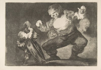 Levy 4 "Disparatesista": Simpleton, ca. 1816-23 julkaistu 1854-63. tekijältä Francisco de Goya