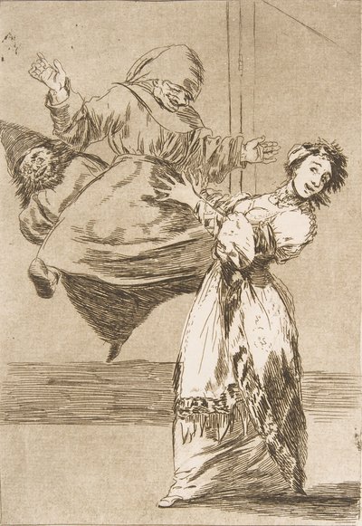 Levy 74 Los Caprichosista: Älä huuda, tyhmä, ei grites, tonta, 1799. tekijältä Francisco de Goya