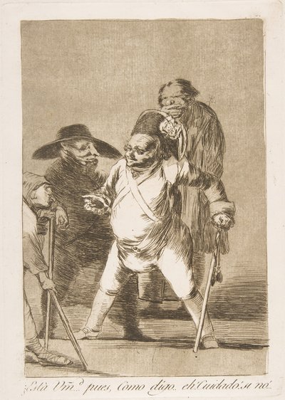 Kilpi 76 Los Caprichosista: Ymmärrät... no, kuten sanon... eh! Varo! muuten..., 1799. tekijältä Francisco de Goya