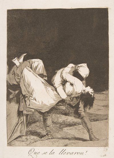 Levy 8 Los Caprichosista: He kantoivat hänet pois! He veivät hänet!, 1799. tekijältä Francisco de Goya