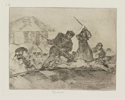 Väestö. (Rabble.), pl. 28 sarjasta The Disasters of War tekijältä Francisco de Goya