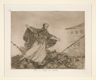 May the Cord Break, pl. 77 The Disasters of Warista tekijältä Francisco de Goya