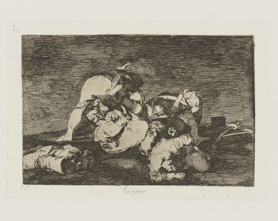 Ei lainkaan. (Eikä [Älä tee näitä] myöskään.), pl. 10 sarjasta The Disasters of War tekijältä Francisco de Goya