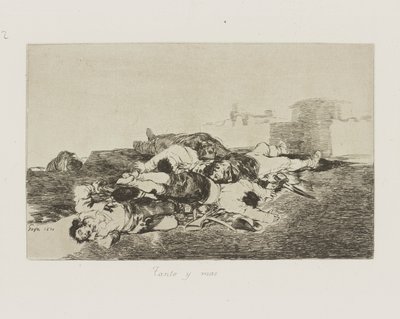 Niin paljon ja enemmän. (Vielä pahempaa), pl. 22 sarjasta The Disasters of War tekijältä Francisco de Goya