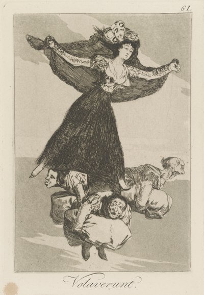 Volaverunt. (He ovat lentäneet.), pl. 61 sarjasta Los caprichos tekijältä Francisco de Goya