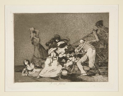 Y son fieras (And They Are Like Wild Beasts), pl. 5 Los desastres de la guerrasta (Sodan katastrofit) tekijältä Francisco de Goya