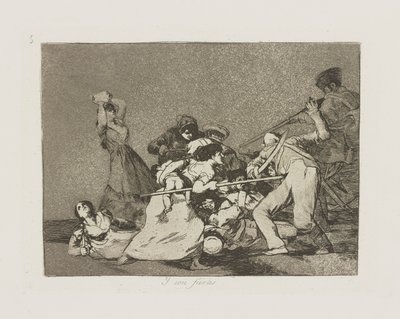 Y poika fieras. (Ja ne ovat kuin villit kuolemat.), pl. 5 sarjasta Los desastres de la guerra (Sodan katastrofit) tekijältä Francisco de Goya