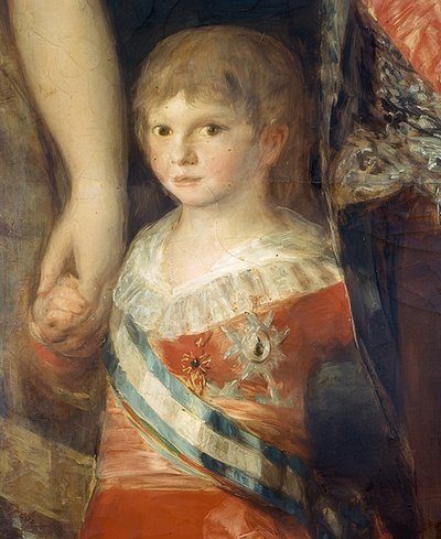 Espanjalaisen Kaarle IV:n perhe. 1800/01. Yksityiskohta: Vauva Francisco de Paula Antonio tekijältä Francisco de Goya