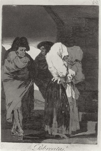 193-0082122 Pienet tytöt!, Los caprichosin levy 22, pubi. 1799 (etsaus) tekijältä Francisco Jose de Goya y Lucientes