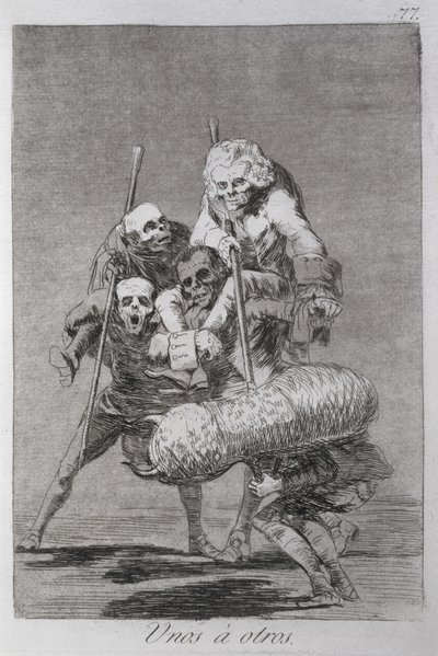 193-0082177 Mitä toinen tekee toiselle, levy 77 "Los caprichos" tekijältä Francisco Jose de Goya y Lucientes